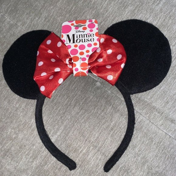 Disney Tall Womens Pink Minnie Mouse Short Sleeve T-shirt XL & Headband - Picture 9 of 11